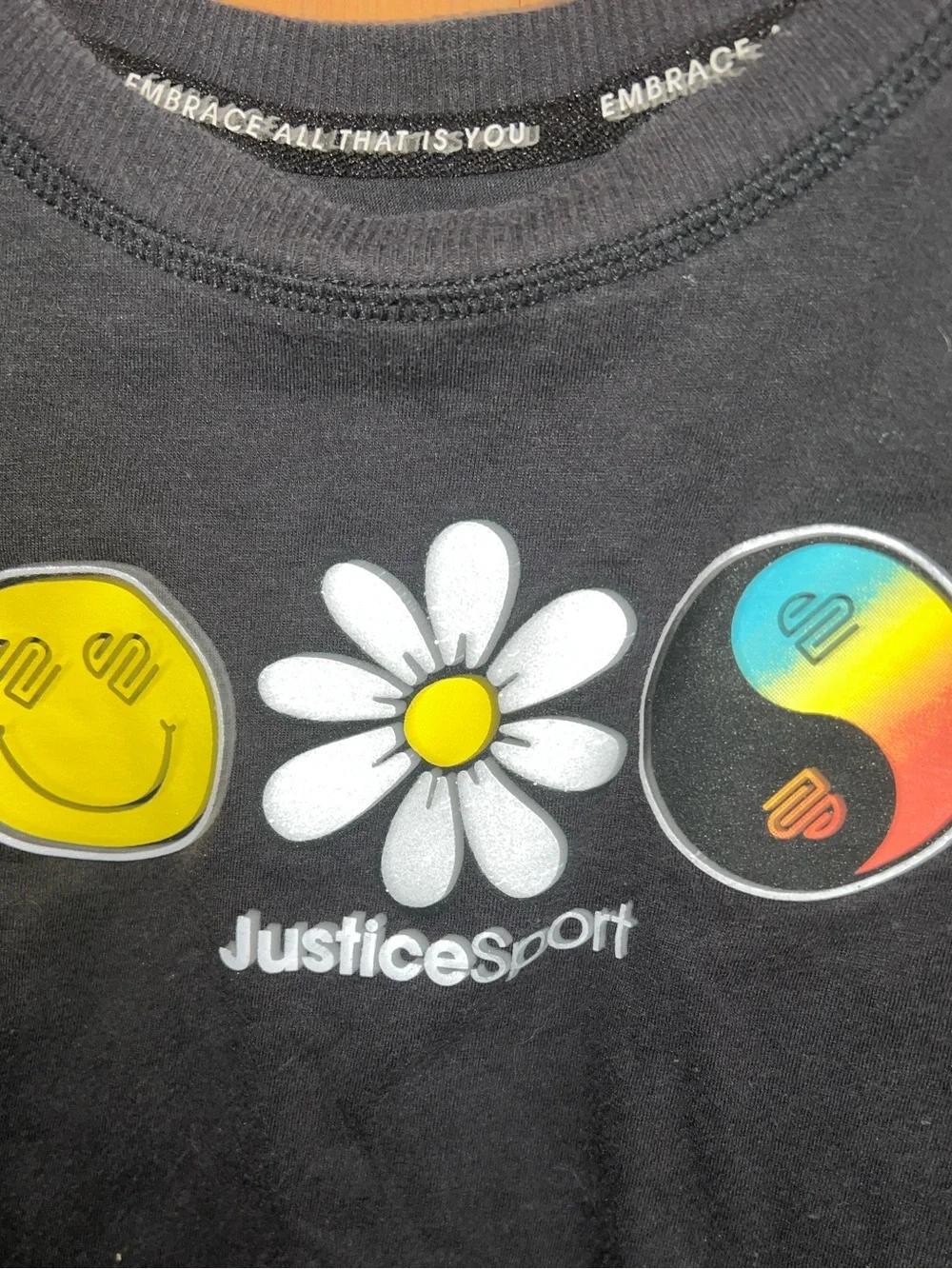 Size XS 4/5 Justice Sport Black & White Colorful Graphic Set